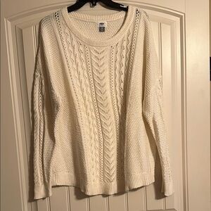 Cozy Cream Cable Knit Sweater Light weight